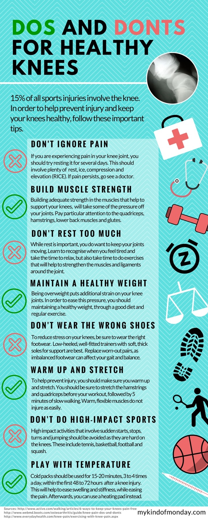 The Dos and Don’ts For Healthy Knees Infographic Post
