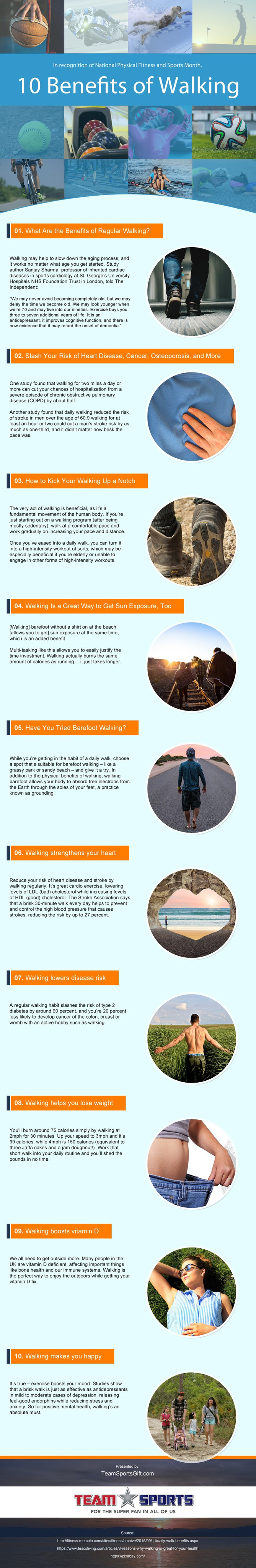walking benefits infographic