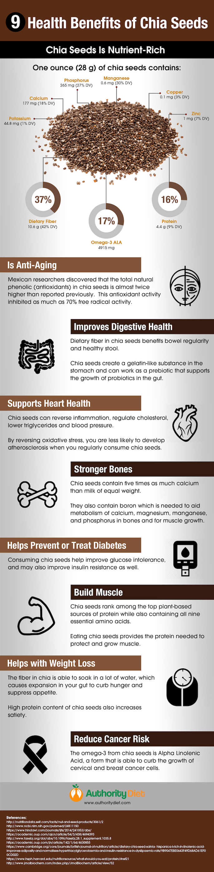 health benefits of chia seeds infographic