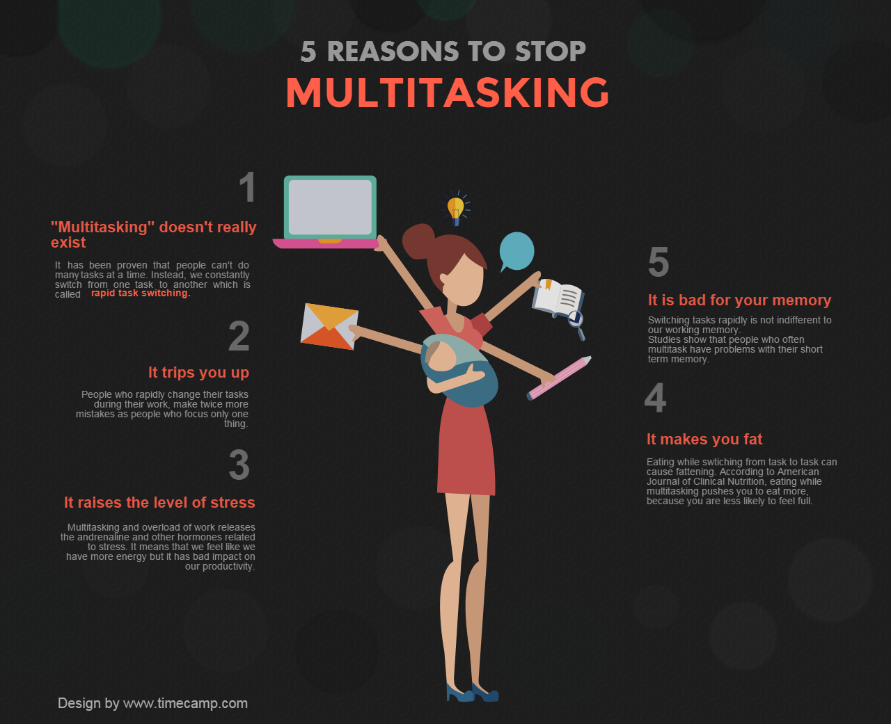 5 Reasons to Stop Multitasking Infographic Post